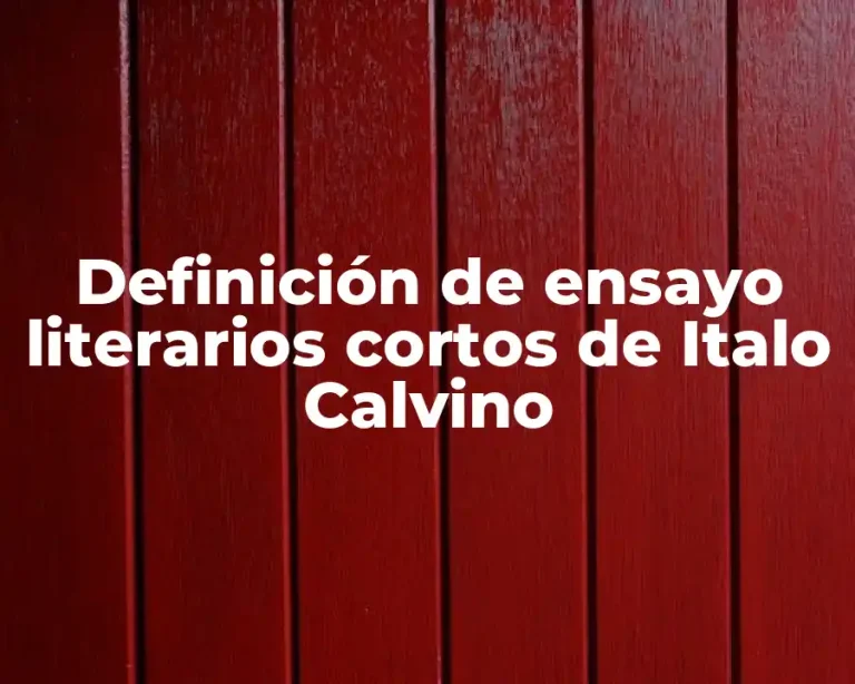 Definición de ensayo literarios cortos de Italo Calvino