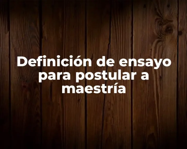 Definición de ensayo para postular a maestría