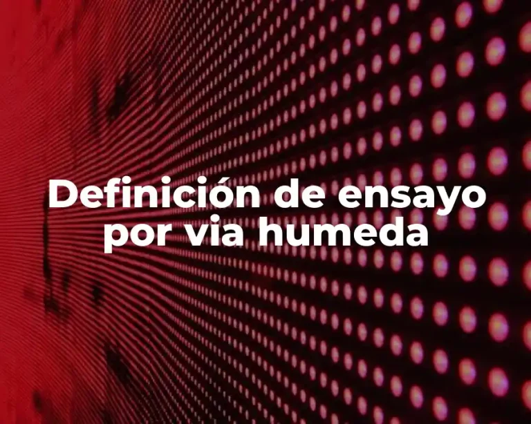 Definición de ensayo por via humeda