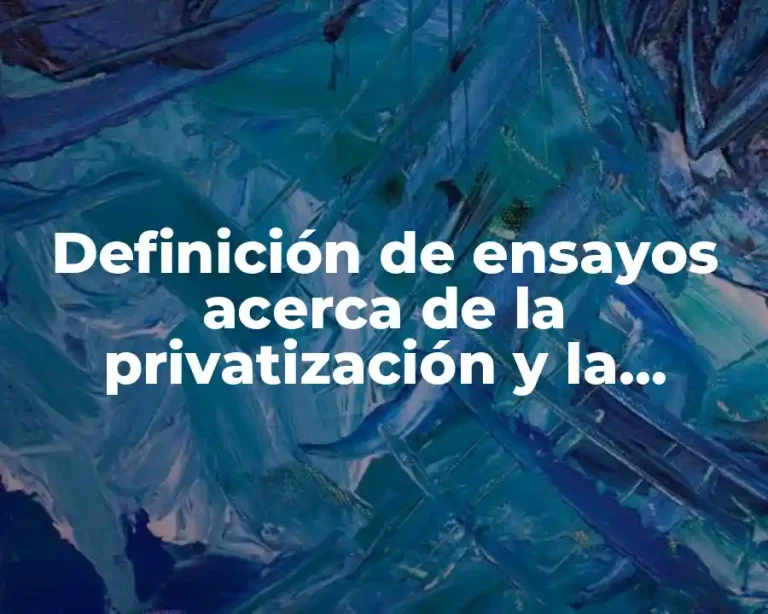 Definición de ensayos acerca de la privatización y la estatización