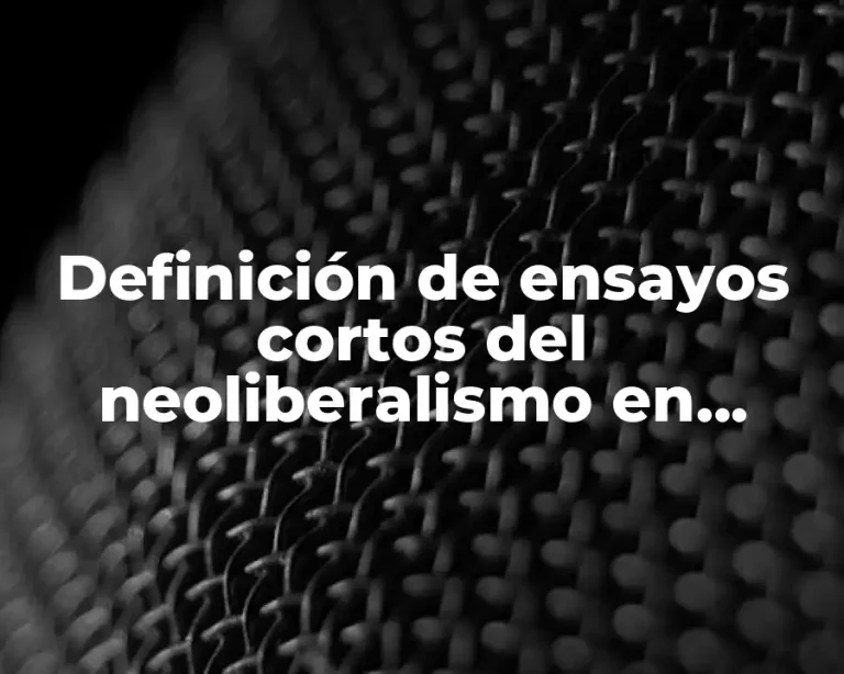 Definición de ensayos cortos del neoliberalismo en Chicago