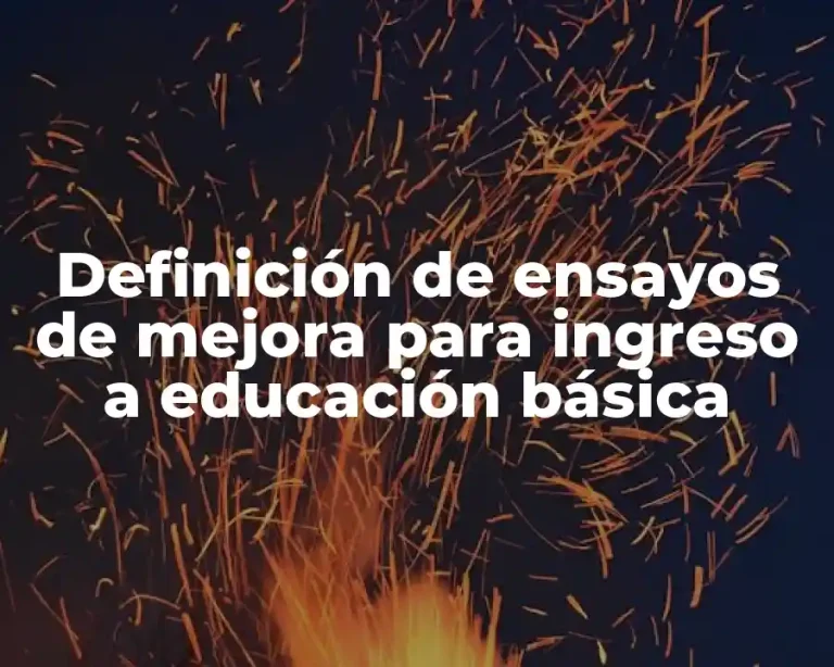 Definición de ensayos de mejora para ingreso a educación básica