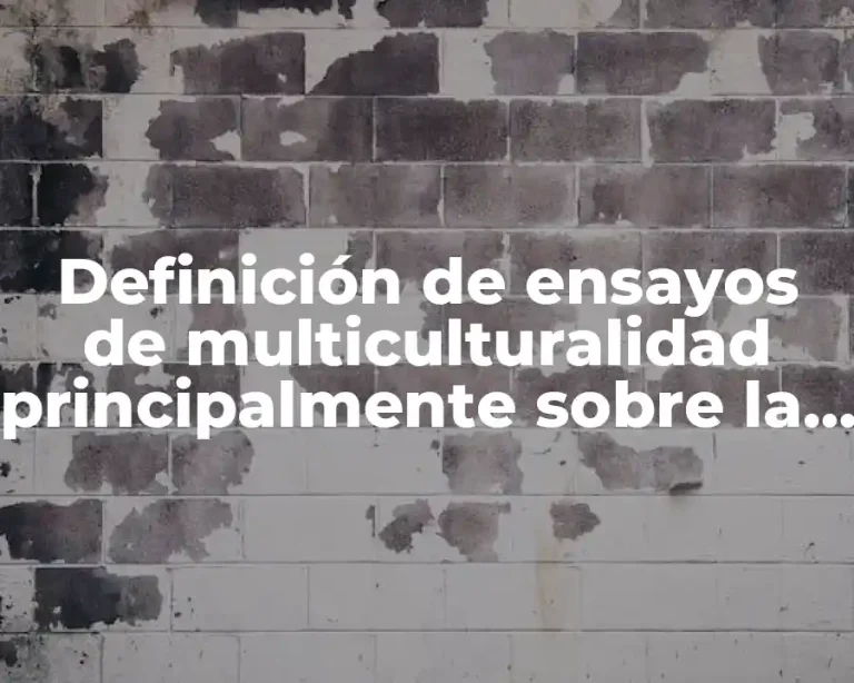 Definición de ensayos de multiculturalidad principalmente sobre la diversidad