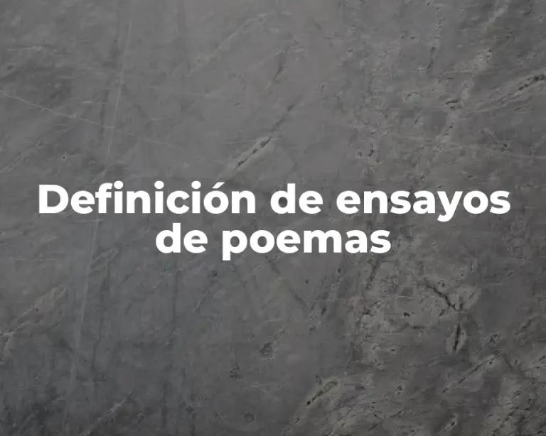 Definición de ensayos de poemas