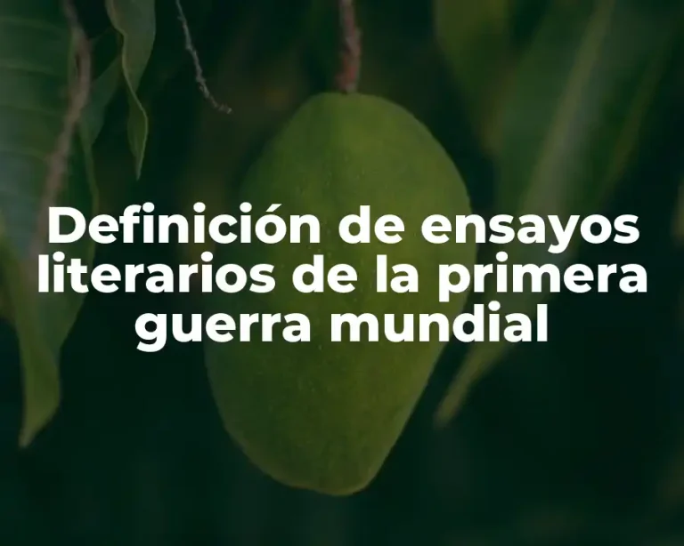 Definición de ensayos literarios de la primera guerra mundial