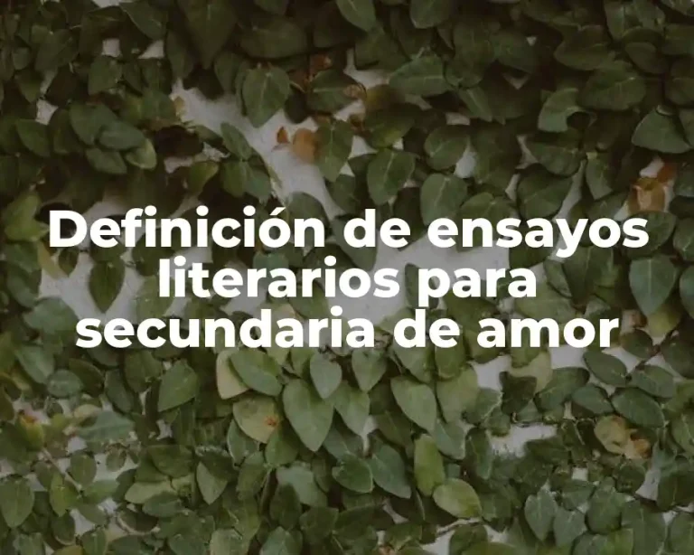 Definición de ensayos literarios para secundaria de amor