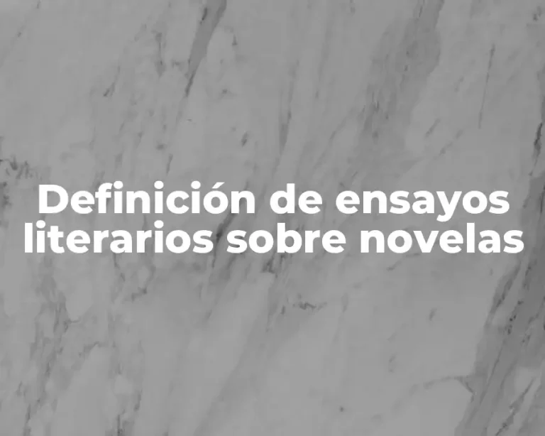 Definición de ensayos literarios sobre novelas