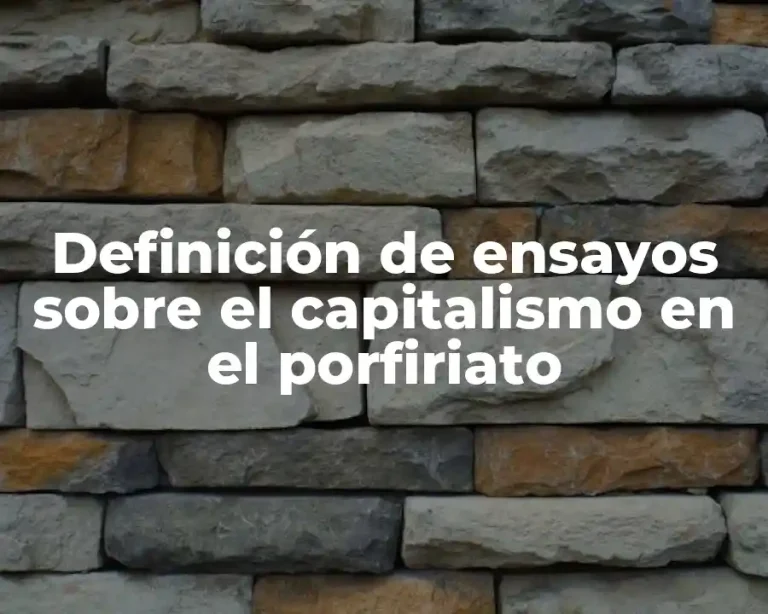 Definición de ensayos sobre el capitalismo en el porfiriato