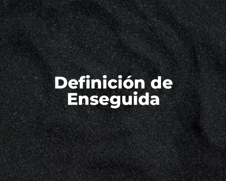 Definición de Enseguida
