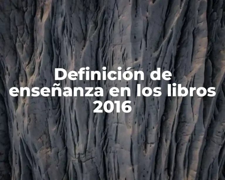 Definición de enseñanza en los libros 2016
