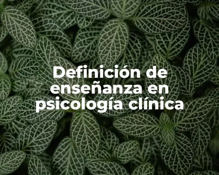 Definición de enseñanza en psicología clínica