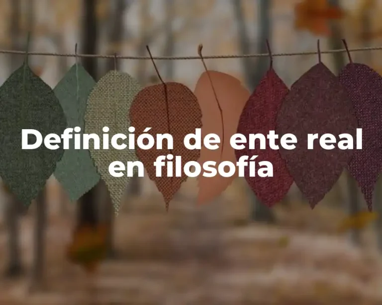 Definición de ente real en filosofía