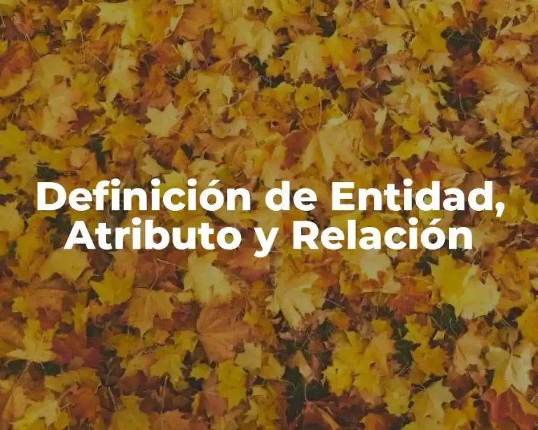 Definición de Entidad, Atributo y Relación