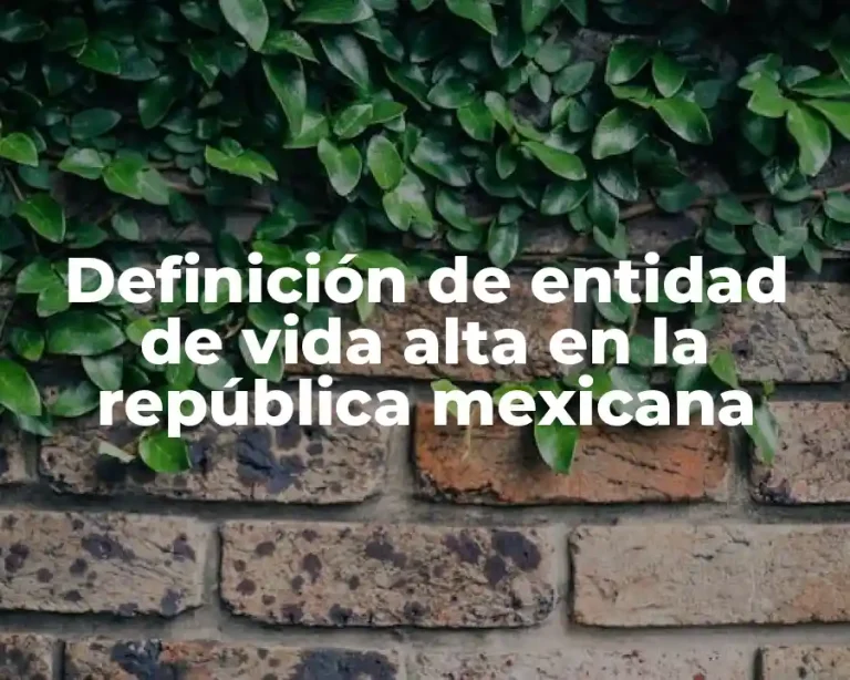 Definición de entidad de vida alta en la república mexicana