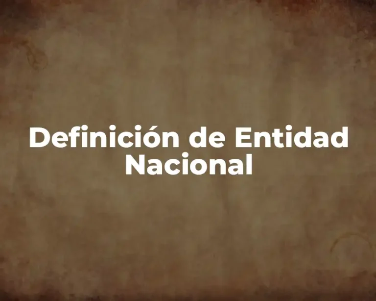 Definición de Entidad Nacional