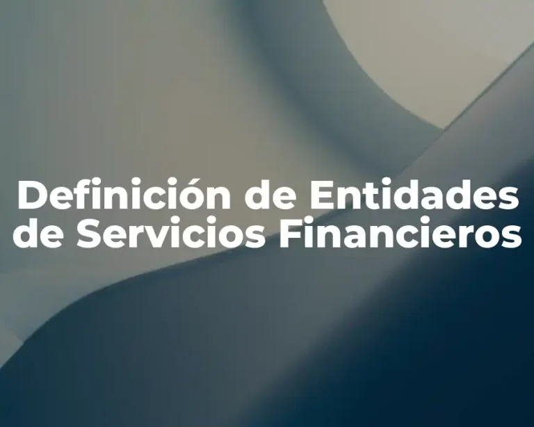 Definición de Entidades de Servicios Financieros