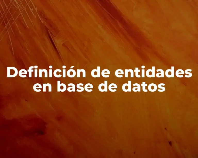 Definición de entidades en base de datos