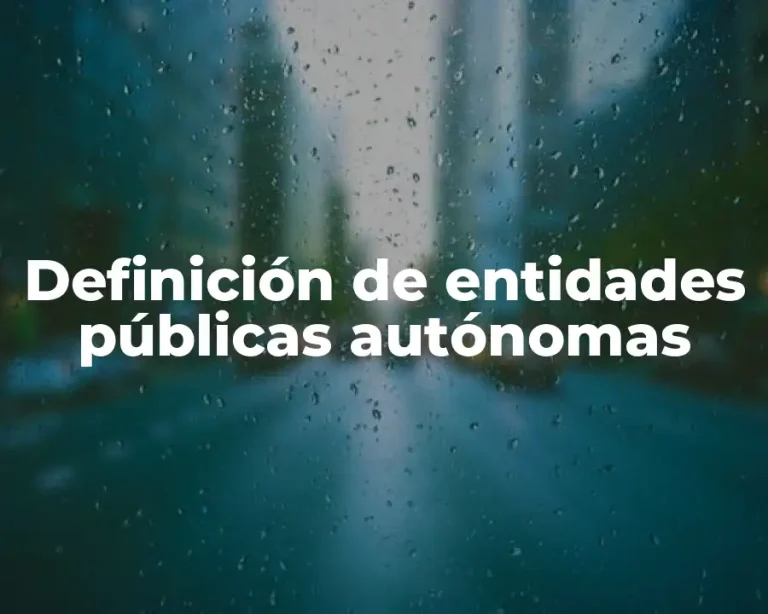 Definición de entidades públicas autónomas