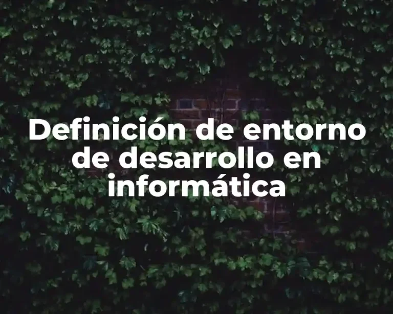Definición de entorno de desarrollo en informática