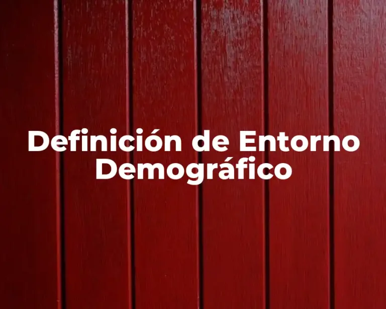 Definición de Entorno Demográfico