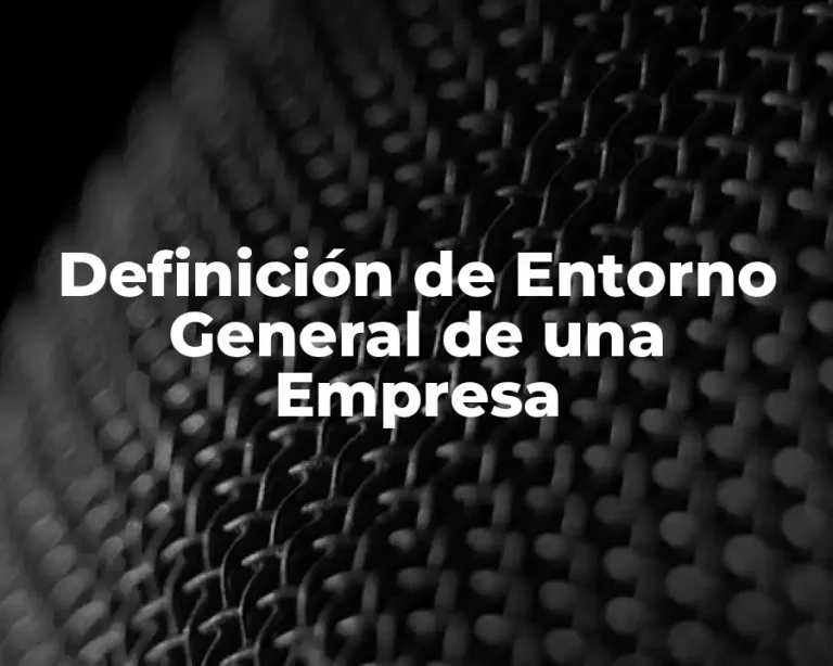 Definición de Entorno General de una Empresa