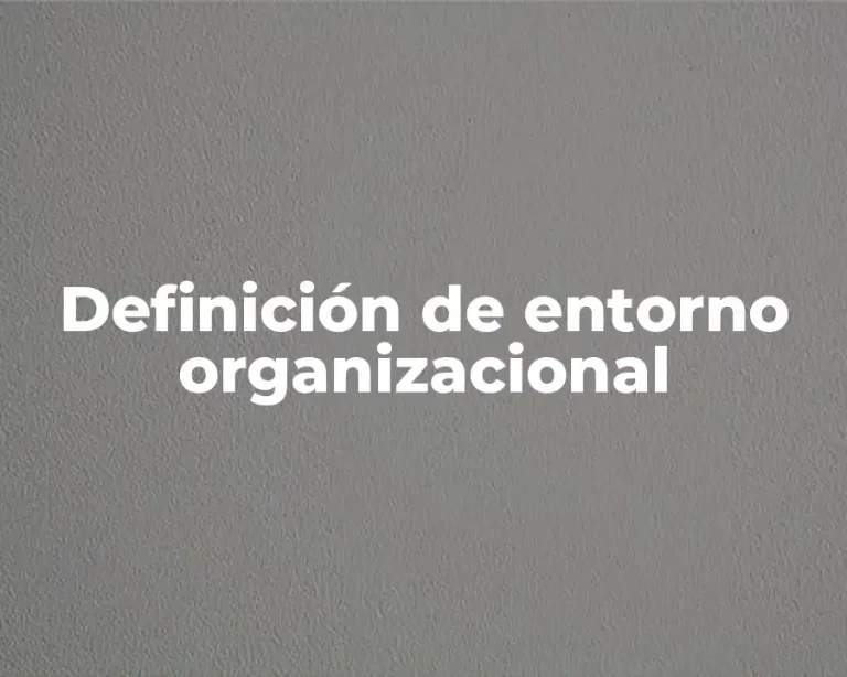 Definición de entorno organizacional