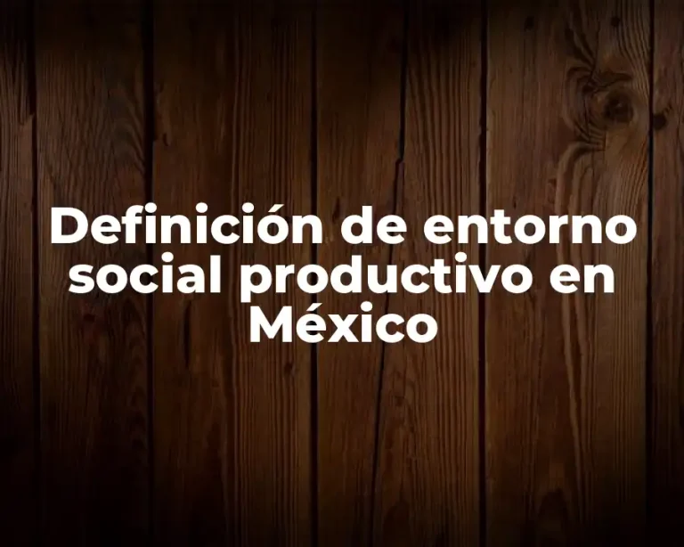 Definición de entorno social productivo en México