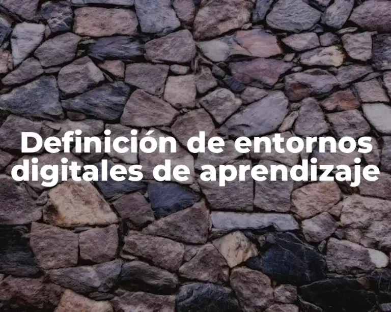 Definición de entornos digitales de aprendizaje