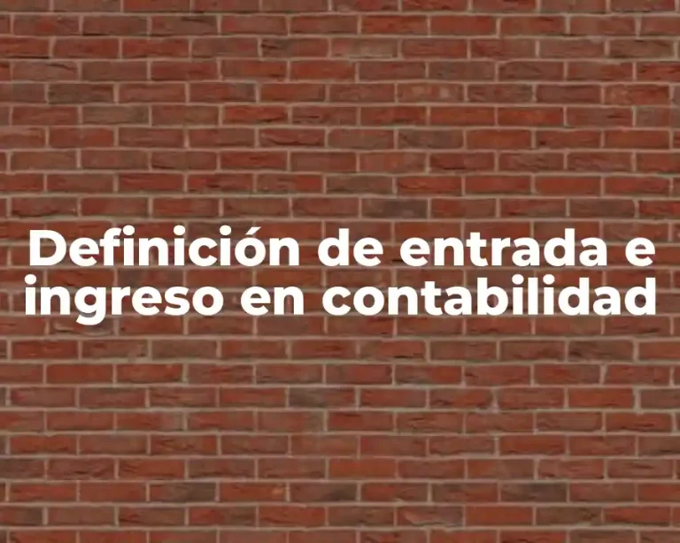 Definición de entrada e ingreso en contabilidad