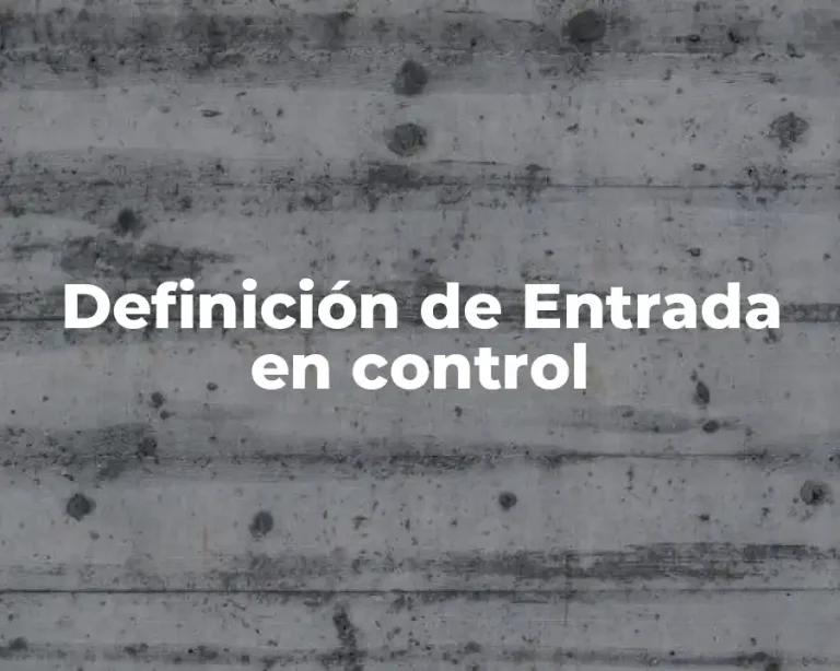 Definición de Entrada en control
