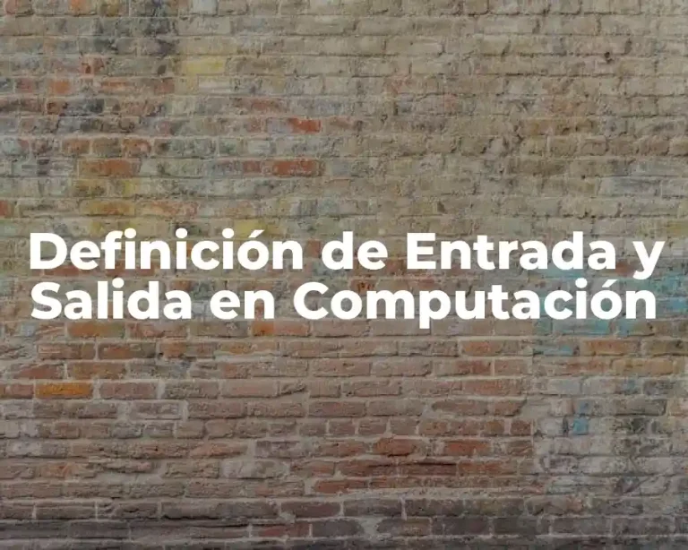 Definición de Entrada y Salida en Computación