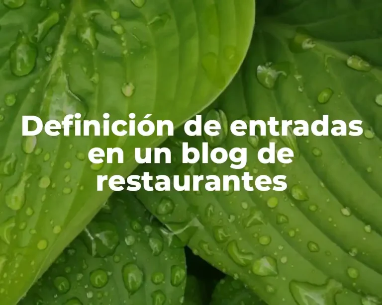 Definición de entradas en un blog de restaurantes