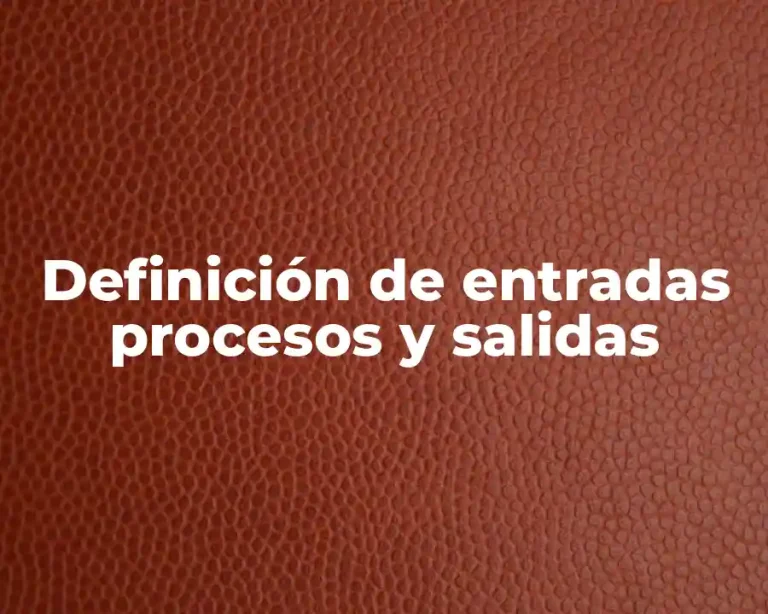 Definición de entradas procesos y salidas