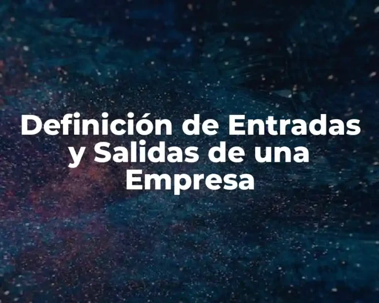 Definición de Entradas y Salidas de una Empresa