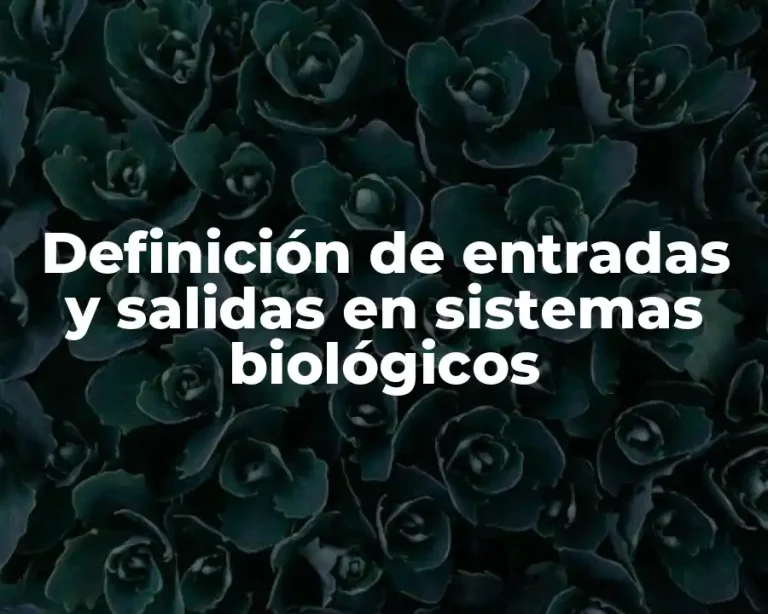 Definición de entradas y salidas en sistemas biológicos
