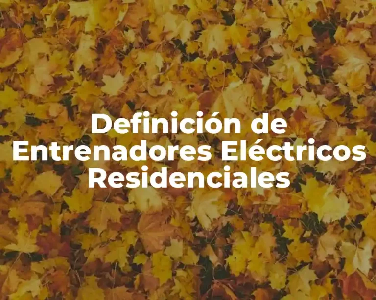 Definición de Entrenadores Eléctricos Residenciales