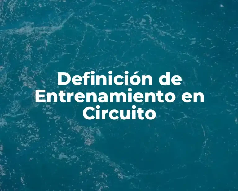 Definición de Entrenamiento en Circuito