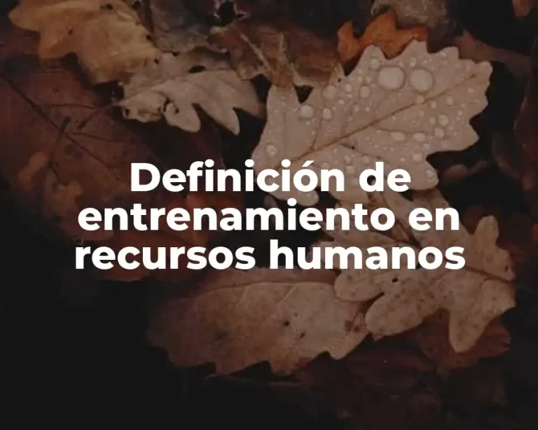 Definición de entrenamiento en recursos humanos