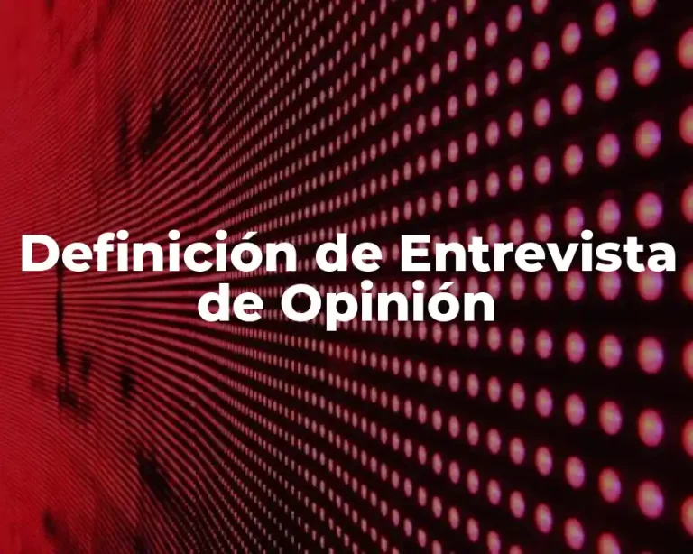 Definición de Entrevista de Opinión