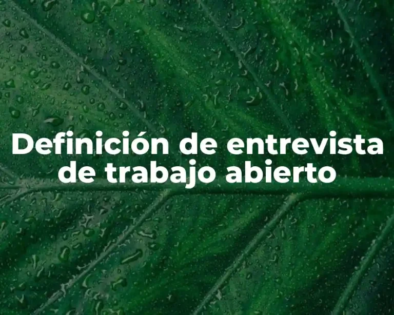 Definición de entrevista de trabajo abierto