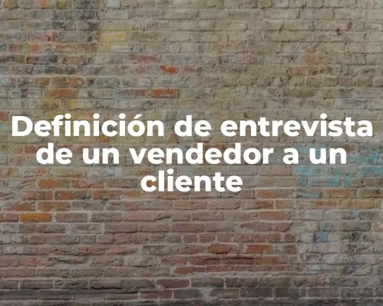Definición de entrevista de un vendedor a un cliente