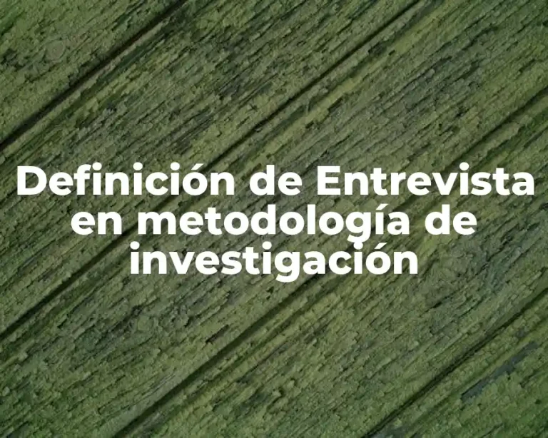 Definición de Entrevista en metodología de investigación