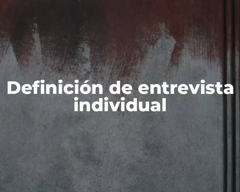 Definición de entrevista individual