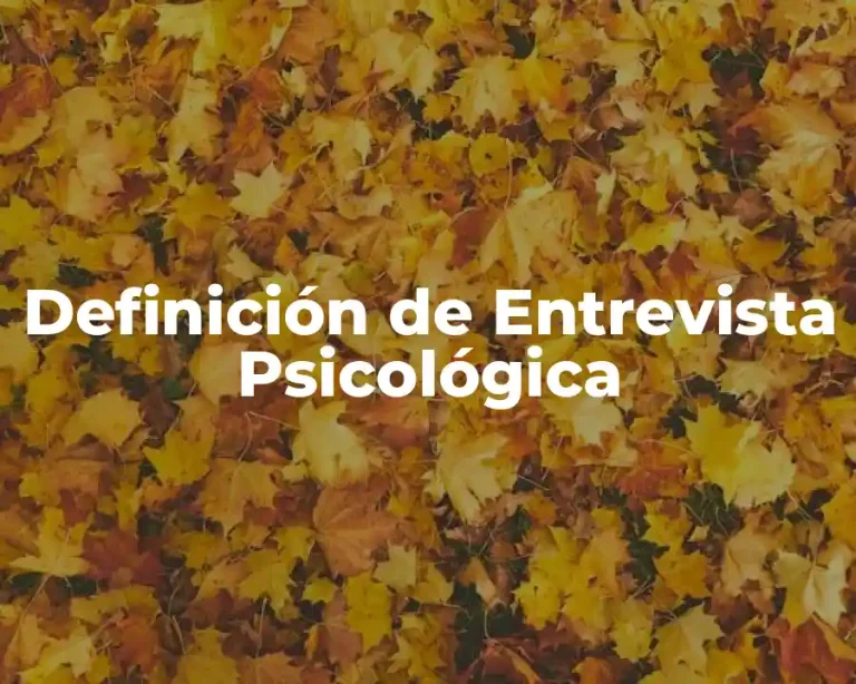 Definición de Entrevista Psicológica