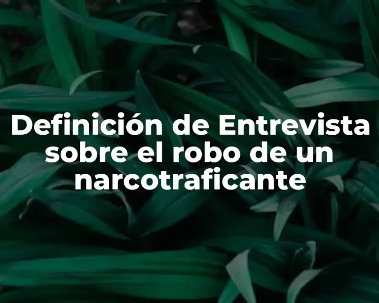 Definición de Entrevista sobre el robo de un narcotraficante