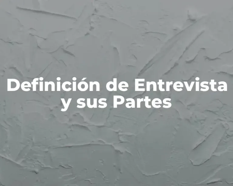 Definición de Entrevista y sus Partes