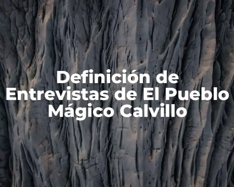 Definición de Entrevistas de El Pueblo Mágico Calvillo