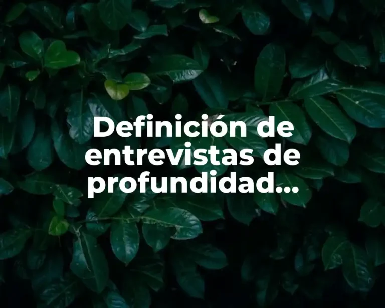 Definición de entrevistas de profundidad investigacion de mercados
