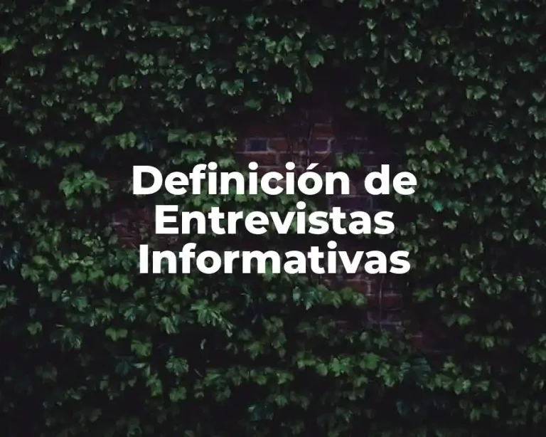 Definición de Entrevistas Informativas