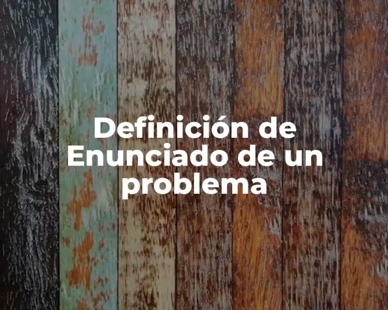 Definición de Enunciado de un problema